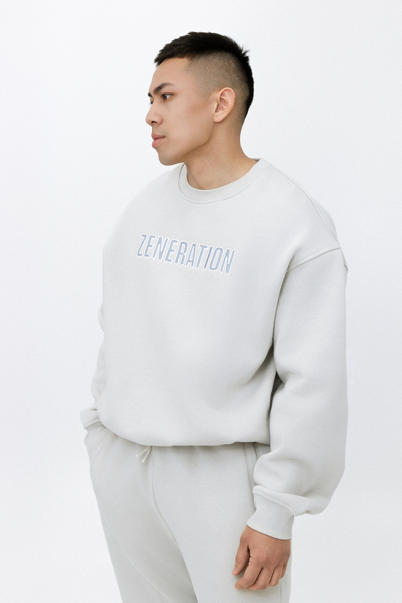 "QUESTION" Fleece Sweatshirt Round Neck - Vanilla Blast