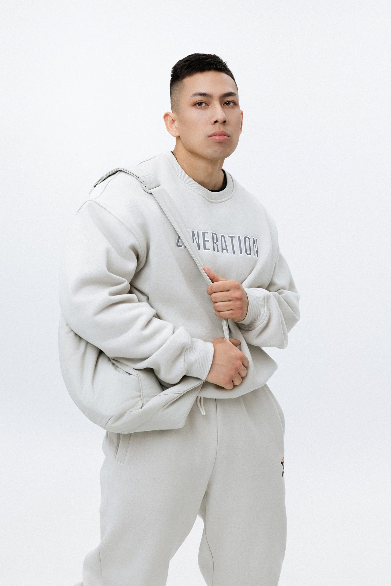"QUESTION" Fleece Sweatshirt Round Neck - Vanilla Blast