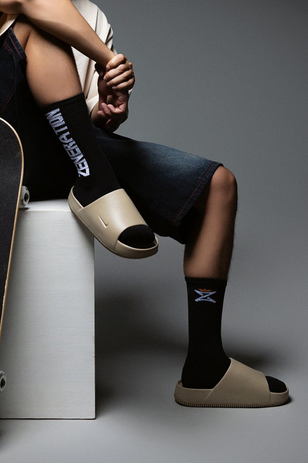 "Dual-Side" Terry Sock "Black"