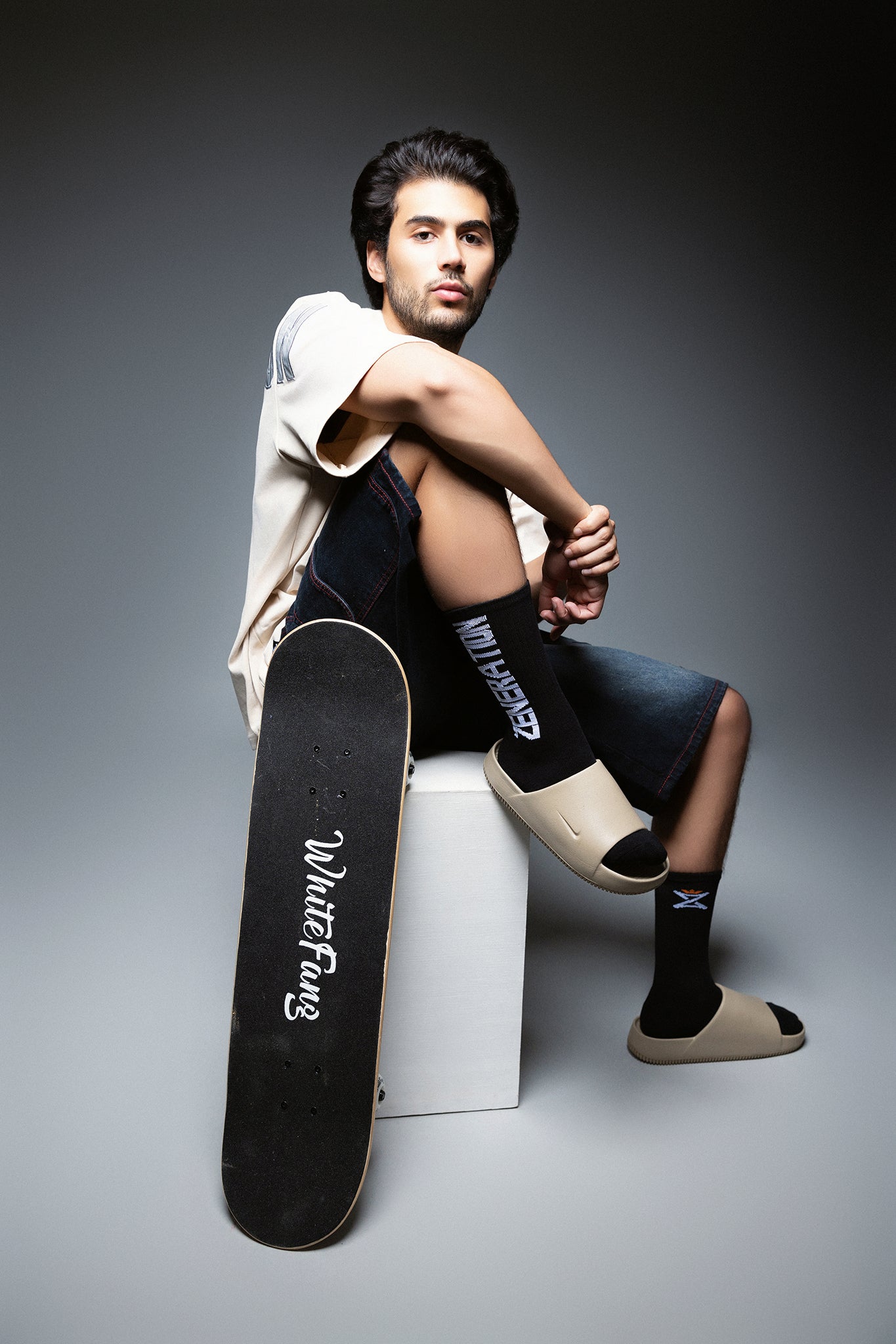 "Dual-Side" Terry Sock "Black"