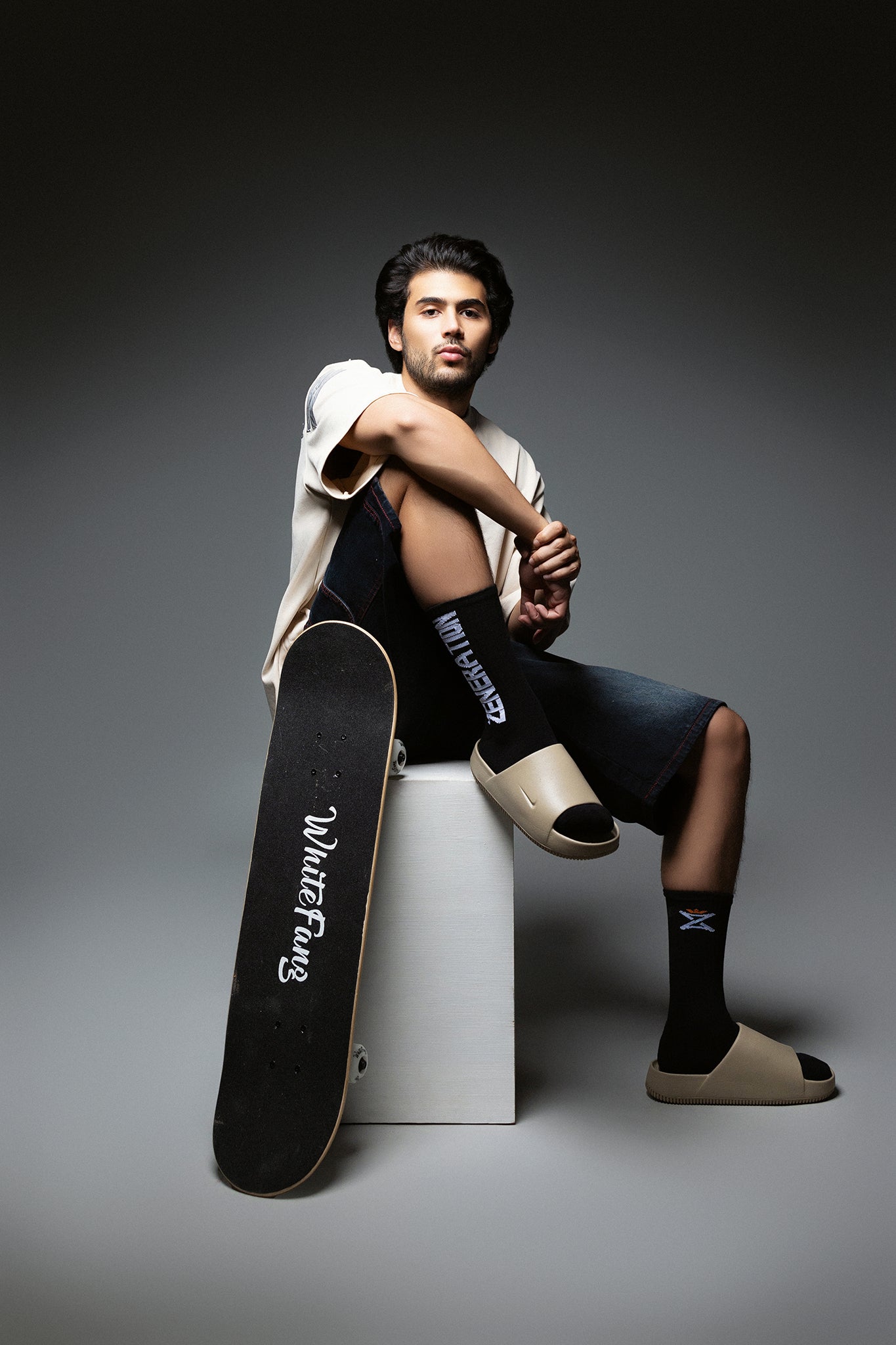 "Dual-Side" Terry Sock "Black"
